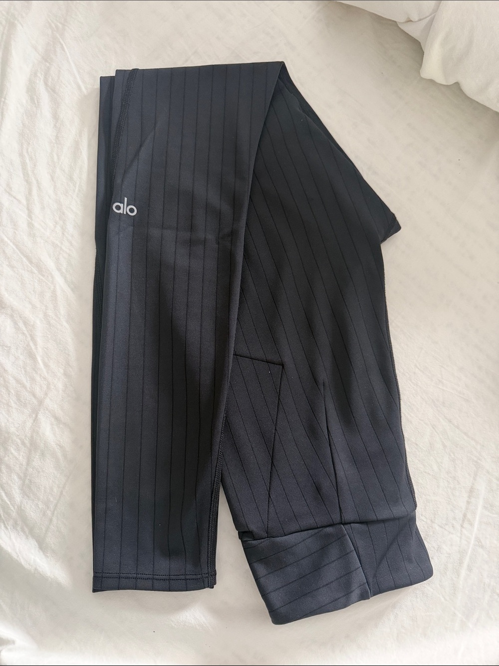 ALO Yoga women’s Black Pinstripe Jogger Pants
